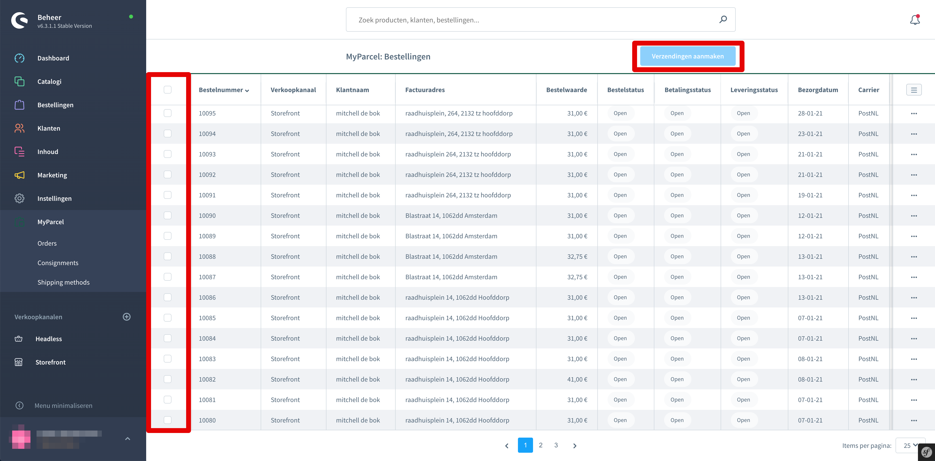 Shopware aanmaken van meerdere labels